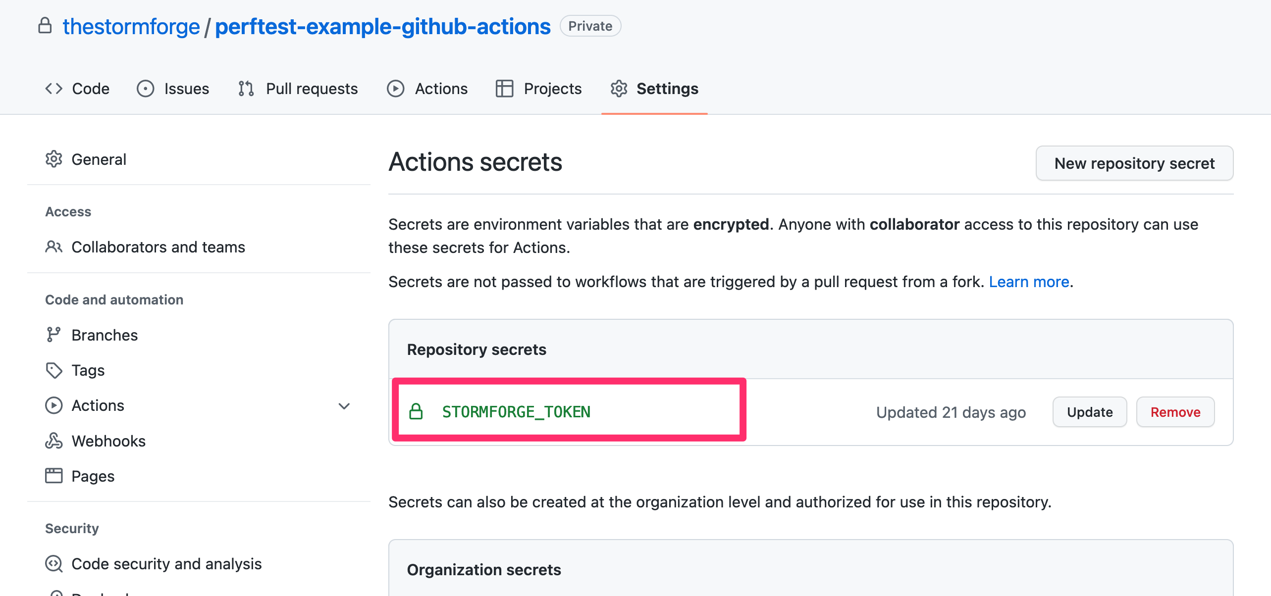 GitHub Actions Secrets