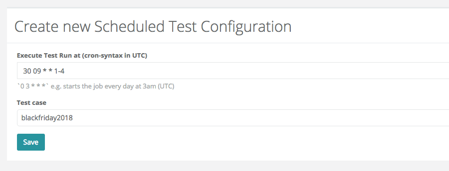 Create Scheduling Configuration